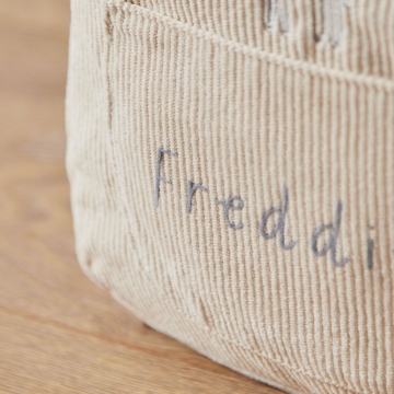 Personalised Ecru Cord Cuddle Club Mini Backpack 