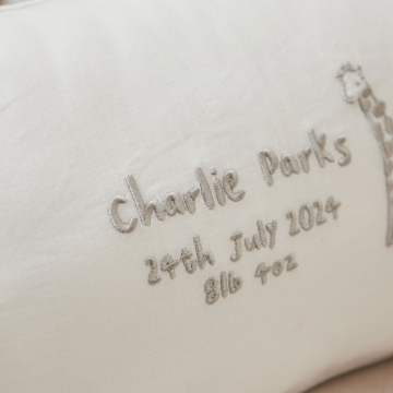 Personalised Cuddle Club Embroidered Linen Cushion