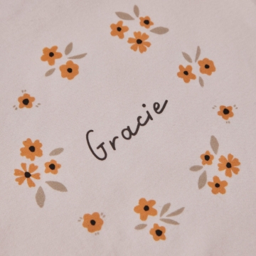 Personalised Yellow Floral Wreath Pink Bodysuit