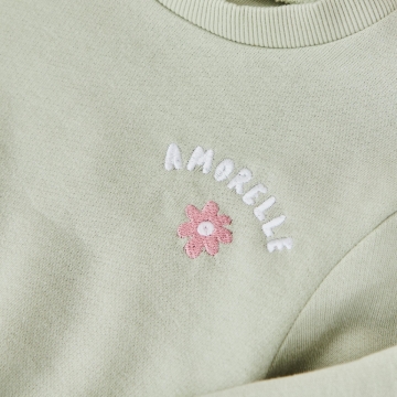 My Kids Personalised Pink Flower Sage Sweatshirt 