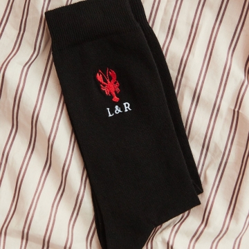 Personalised Embroidered Lobster Logo Socks 