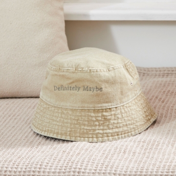 Personalised Vintage Bucket Hat in Sand 