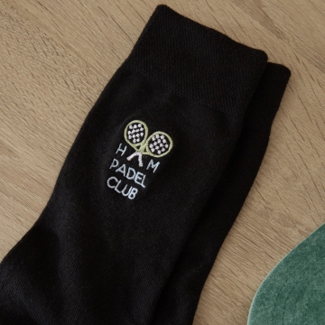 Personalised Men's Black Padel Club Socks