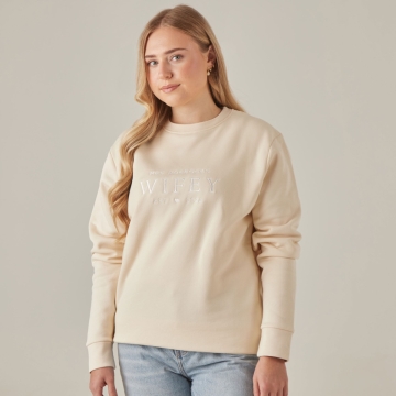 Personalised Cream Wifey Sweatshirt