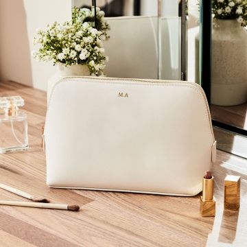Personalised Large White Make-Up Bag