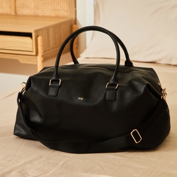 Personalised Weekend Holdall Bag in Black by Made Yours