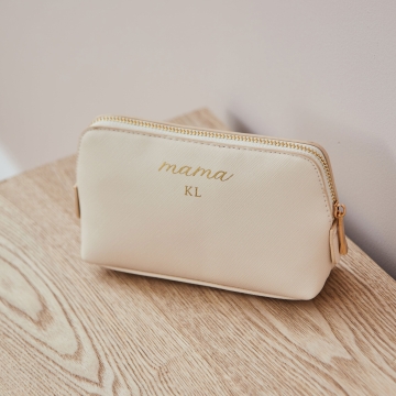 Personalised Mama Medium Oyster Makeup bag
