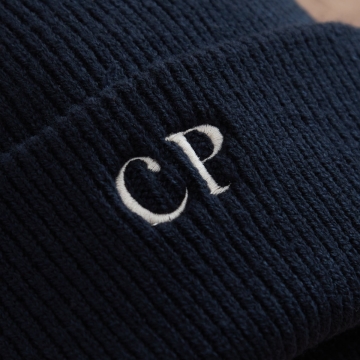 Personalised Slogan Navy Beanie Hat 