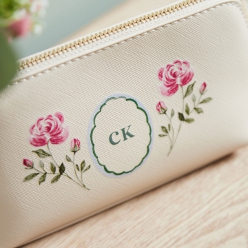Personalised Oyster Birth flower Make Up Bag