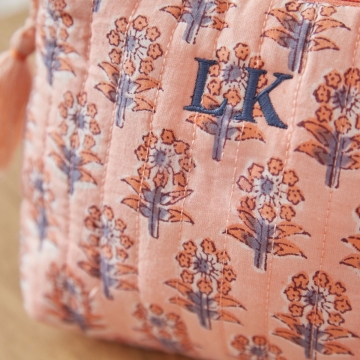 Personalised Medium Light Pink Cosmetic Bag