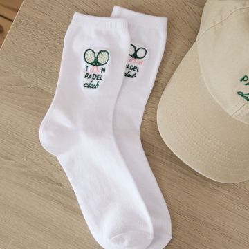 Personalised Women's White Padel Club Socks