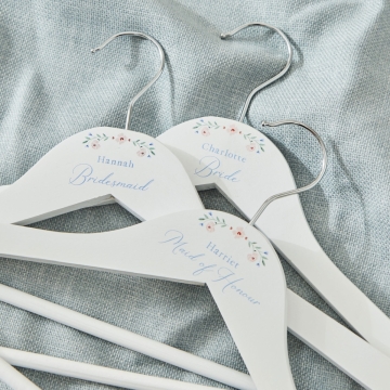 Personalised Wildflower Wedding Wooden Coat Hanger