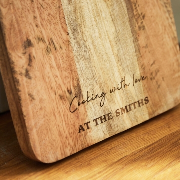 Personalised Cooking With Love Wooden Paddle Platter Board by Made Yours