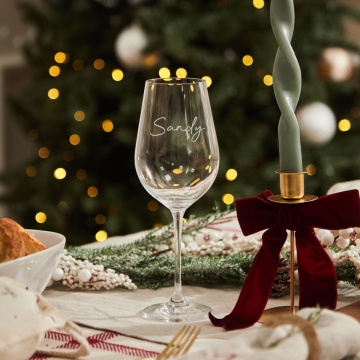 Personalised Script White Wine Glass