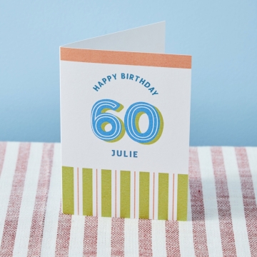 Personalised Modern Milestone 60th Birthday Card