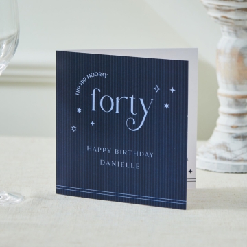 Personalised Sparkle 40th Birthday Card