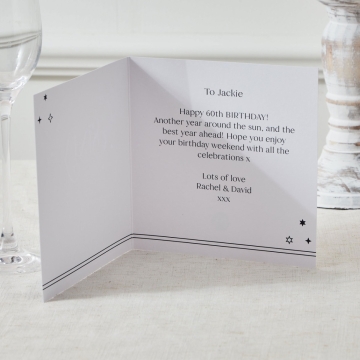 Personalised Sparkle 60th Birthday Card