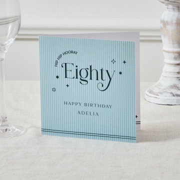 Personalised Sparkle 80th Birthday Card