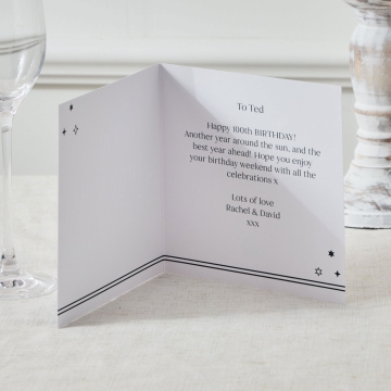 Personalised Sparkle 100th Birthday Card
