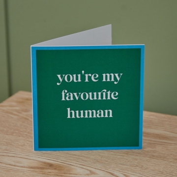 Personalised Slogan Square Card in Green/Blue