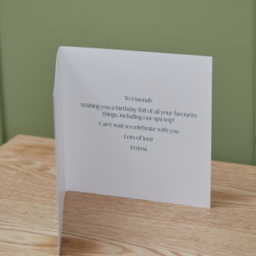 Personalised Slogan Square Card in Green/Blue