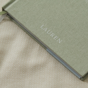 Personalised Sage Linen Mindfulness Journal