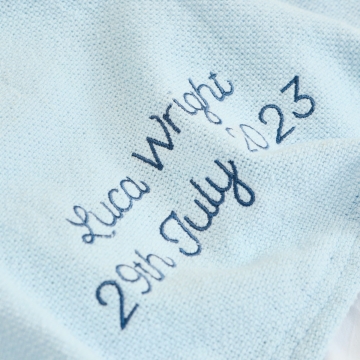 Personalised Blue Cellular Baby Blanket