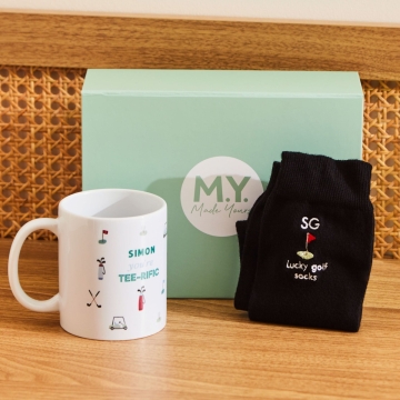 Personalised Tee-Rific Golf Mug & Sock Gift Set by Made Yours