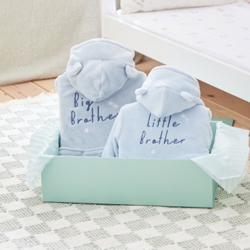 Blue Star Sibling Fleece Robe Gift Set
