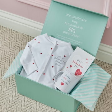 Personalised Our First Valentines Red Heart Gift Set
