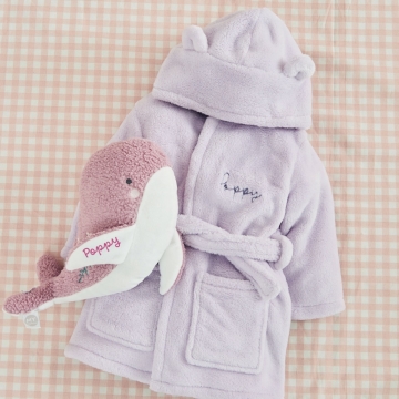 Personalised Purple Whale Snuggle and Cuddle Gift Set