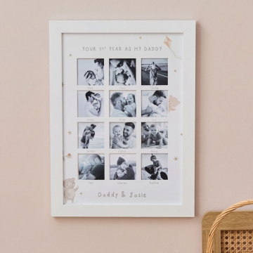 Personalised Bear Fathers Day 12 Month Picture Frame