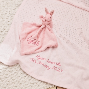 Personalized Pink New Baby Gift Set