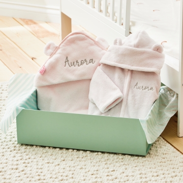 Personalised Light Pink Splash & Snuggle Gift Set