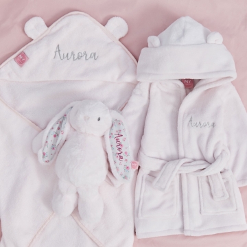 Personalised Light Pink Splash, Snuggle & Cuddle Gift Set