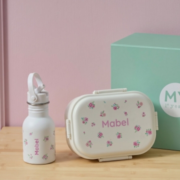 Personalised Ditsy Bottle & Lunchbox Set