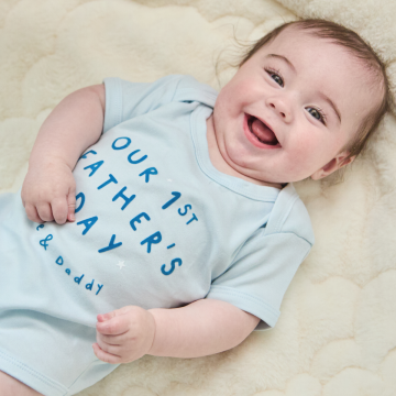 Personalised Blue Our 1st Father's Day Bodysuit 