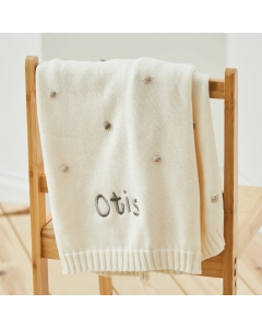 Personalized Neutral Spot Bobble Blanket
