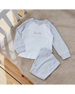 Personalised Grey Jersey Pyjamas 