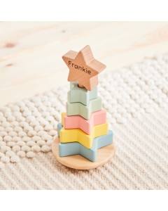 Personalized Wooden Star Stacker Toy FSC&reg;