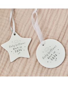 Personalised Born In 2026 Ceramic Hanging Decoration