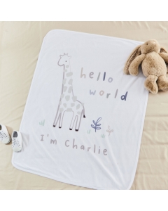 Personalized Hello World Jersey Blanket 