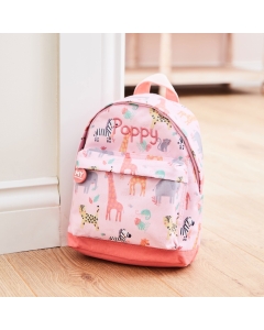 Personalised Pink Safari Print Classic Mini Backpack