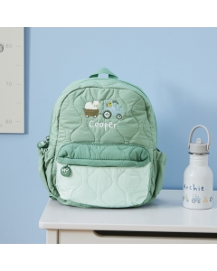 Personalized Sage Quilted Tractor Backpack