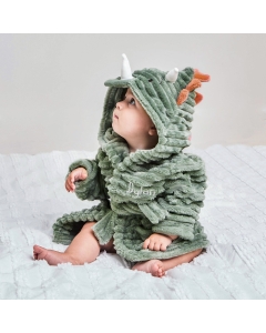 Personalised Dinosaur Ribbed Dressing Gown