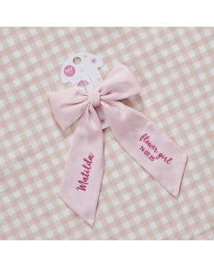 Personalised Pink Flower Girl Hair Clip