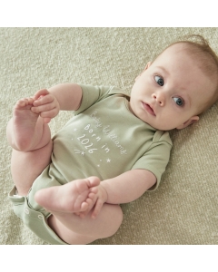Personalised Born in 2026 Organic Cotton Sage Bodysuit