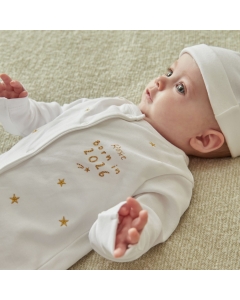 Personalised Born in 2026 Gold Star Sleepsuit