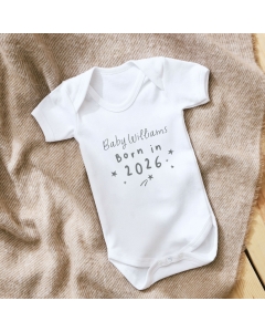 Personalised Born in 2026 White Bodysuit