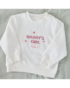 Personalised Daddy&rsquo;s Girl Flower Ecru Sweatshirt